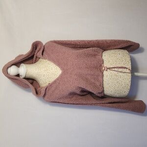 Urban Outfitters Women's Blush Sherpa Cropped Long Sleeve Slouchy Hoodie Size S